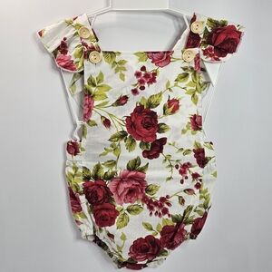 Floral Baby Romper with Ruffle Sleeves Size 2T Great for Photography